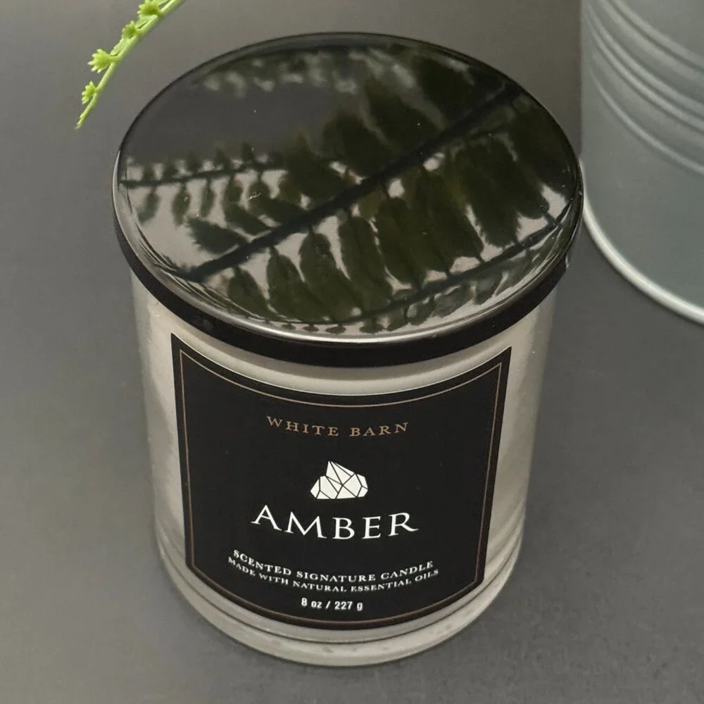 BBW Amber White Barn Bath & Body Works Single Wick Candle - Picture 4 of 10